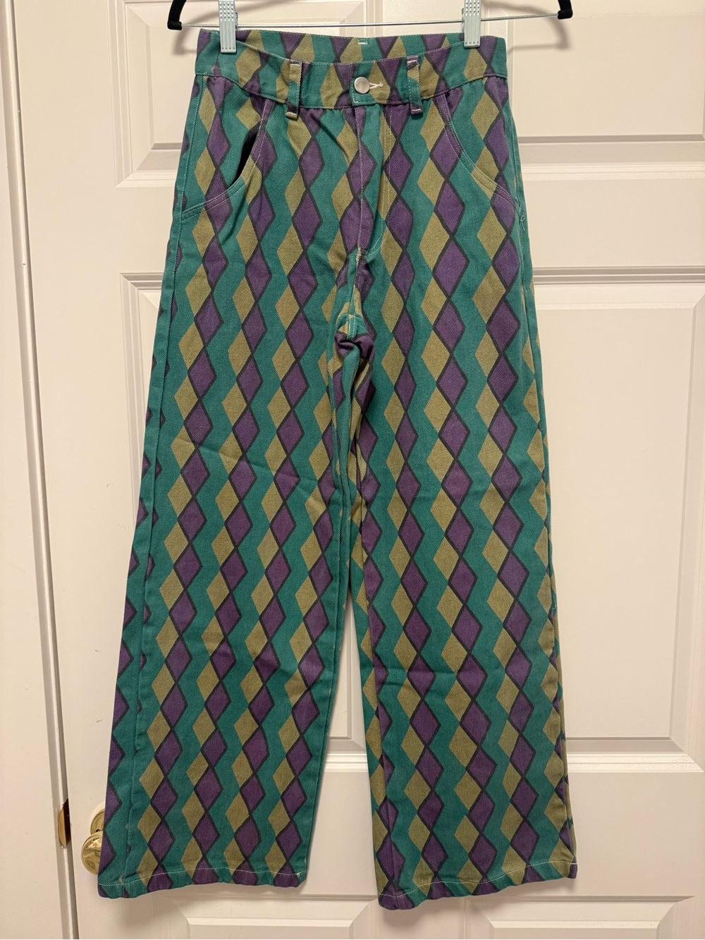 Mardi Gras Festival Patterned Wide-Leg Jeans